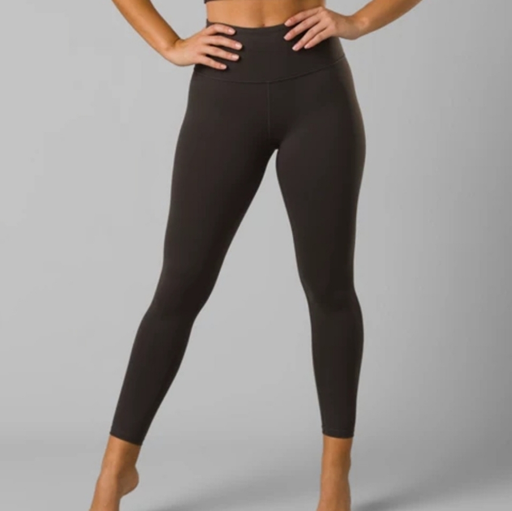 Prana Women's Chakara 7/8 Leggings Yoga Workout Leggings - Size XS Brown Gray
